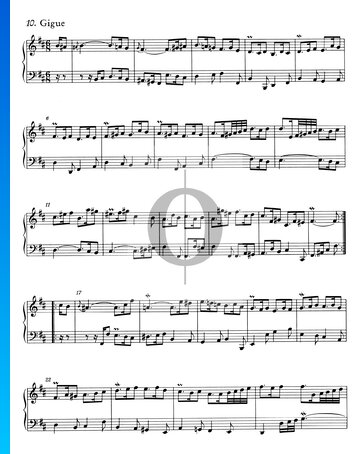 Obertura en estilo francés, BWV 831: 10. Giga Partitura