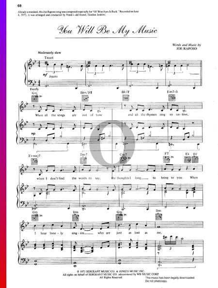 You Will Be My Music Partitura