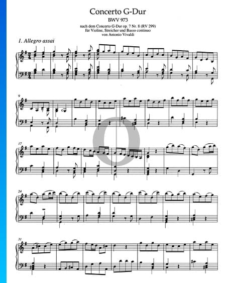 Concerto in G Major, BWV 973: 1. Allegro assai