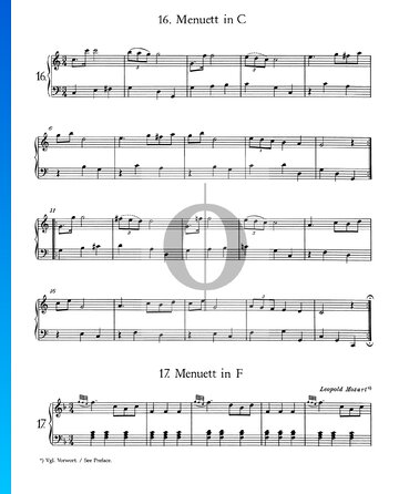 Menuet in C Major, No. 16 Sheet Music