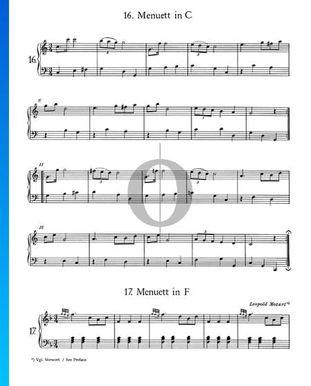 Menuett in C-Dur, Nr. 16 Musik-Noten