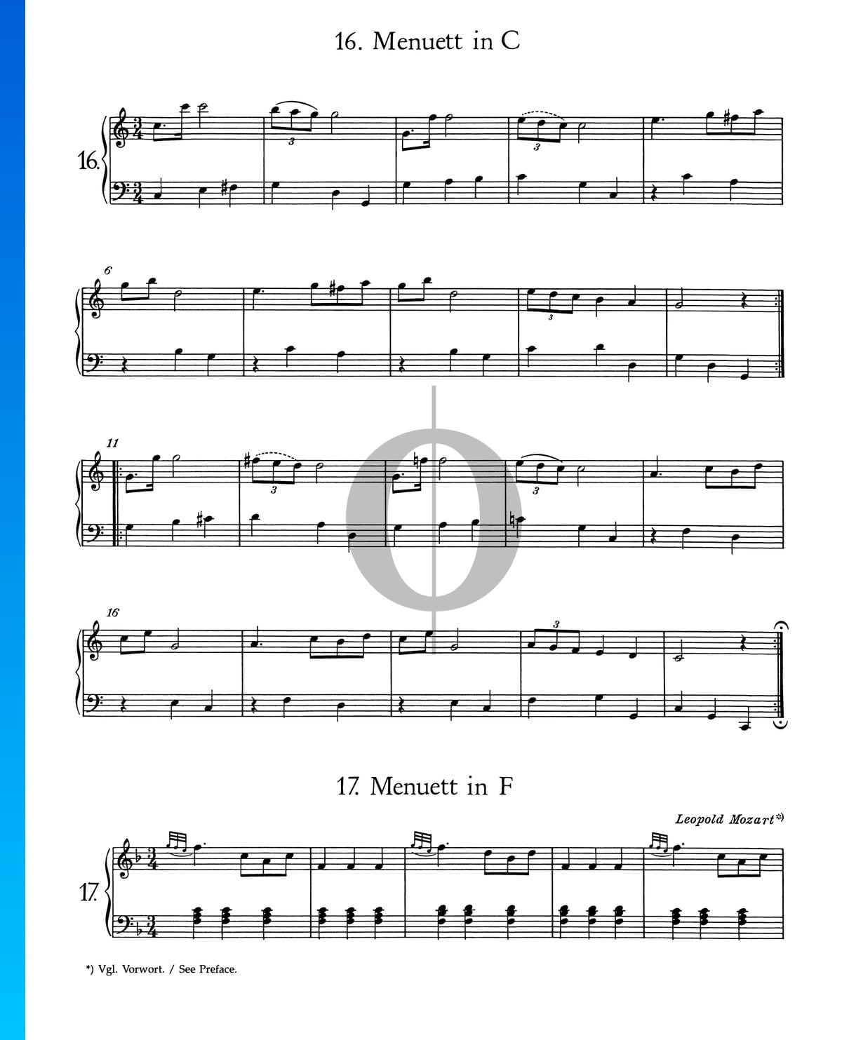 Minueto do mayor, n.º 16 Partitura » Leopold (Piano Solo) Descarga PDF - OKTAV