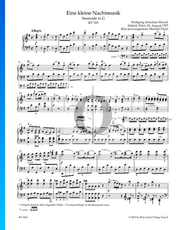 Eine kleine Nachtmusik, KV 525: 1. Serenade Sheet Music