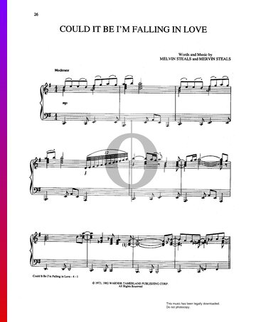 Could It Be I'm Falling In Love Sheet Music