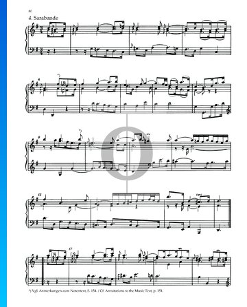 Partition Partita 5, BWV 829: 4. Sarabande
