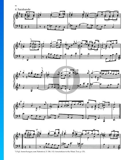 Partita 5, BWV 829: 4. Sarabande Partition