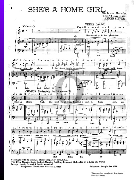She's A Home Girl Partitura