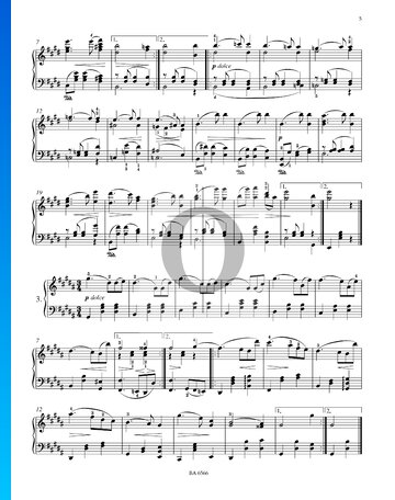 Sixteen Waltzes, Op. 39 No. 3 Spartito