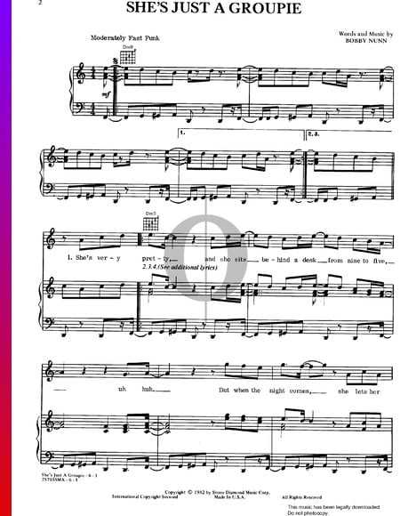 She's Just A Groupie Partitura