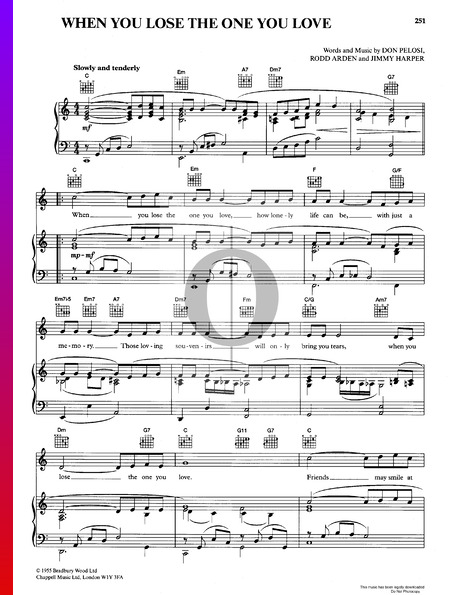 When You Lose The One You Love Musik-Noten