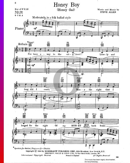 Honey Boy (Honey Gal) Partitura