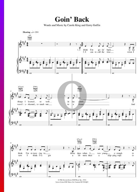 Goin' Back Musik-Noten