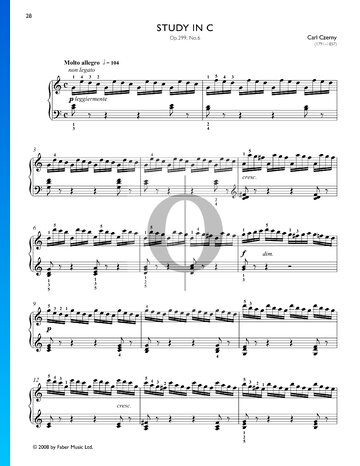 Study in C Major, Op. 299 No. 6 bladmuziek