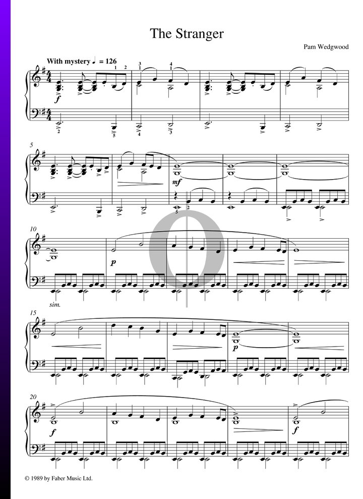 The Stranger (Pam Wedgwood) Piano Sheet Music OKTAV