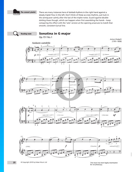 Sonatina in G Major, Op.151: No.1 Andante cantabile