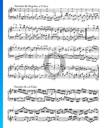 Variaciones Goldberg, BWV 988: Variación 11. a 2 claves Partitura