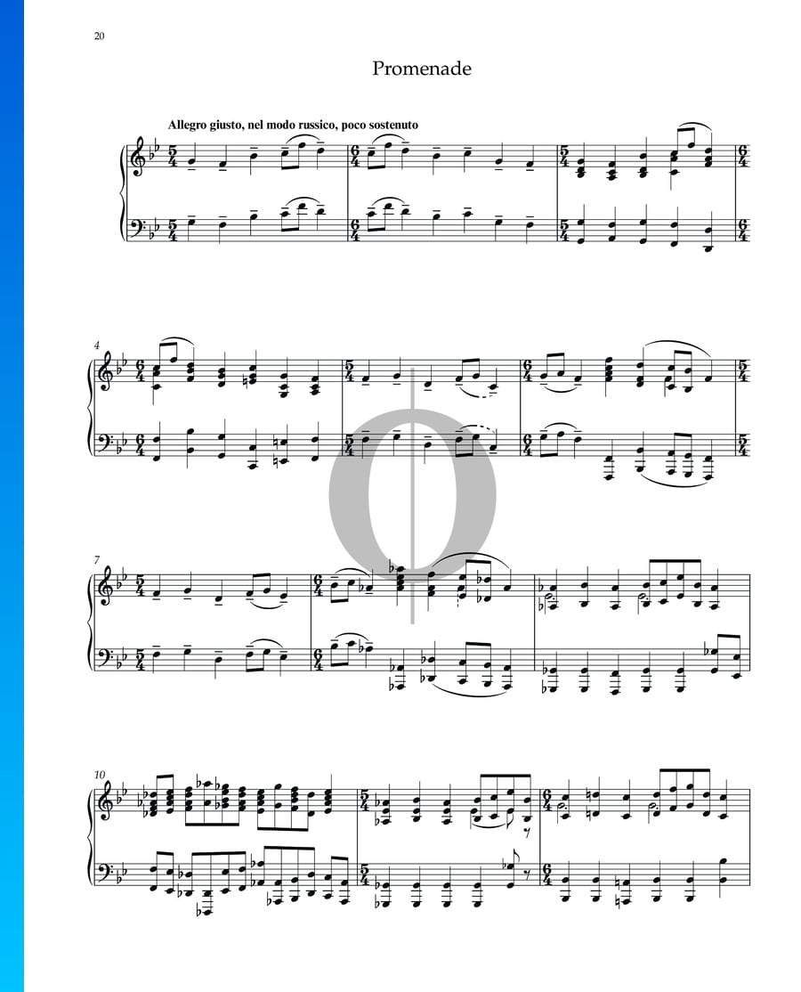 Tableaux d'une exposition Promenade » Modest Partitions