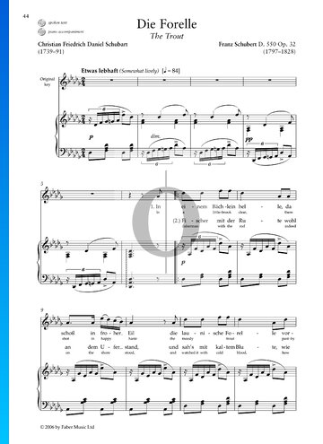 Die Forelle, D. 550 Op. 32 Musik-Noten