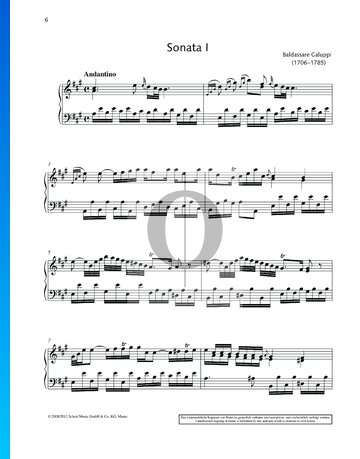 Partition Sonate n° 1 en La majeur