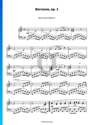 Berceuse, Op. 2 Sheet Music