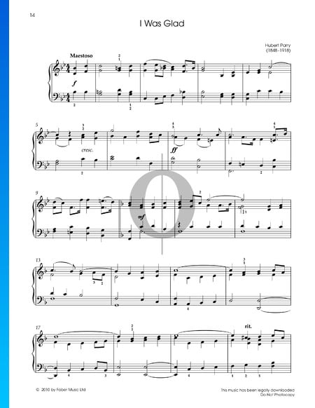 I Was Glad Sheet Music