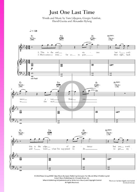 Just One Last Time Partitura