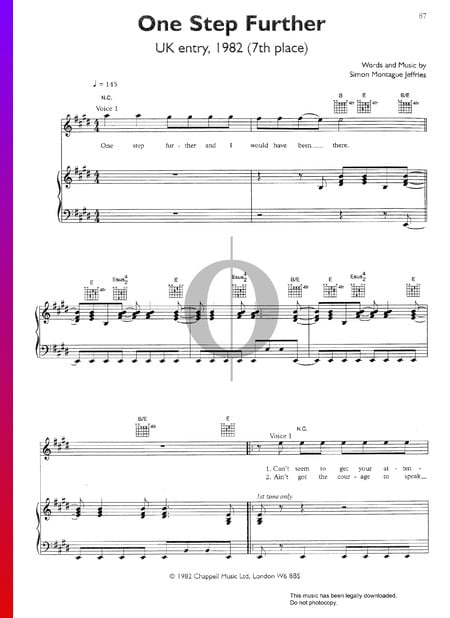 One Step Further Musik-Noten