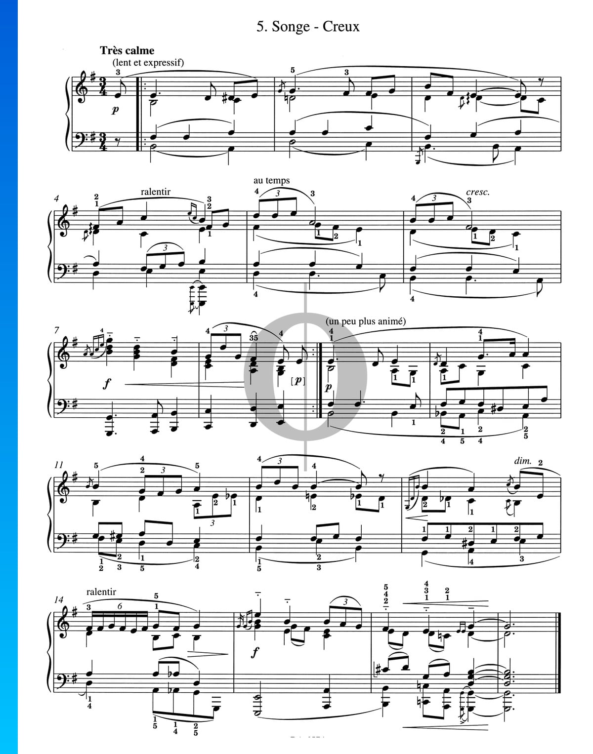 Songe - Creux Sheet Music (Piano)