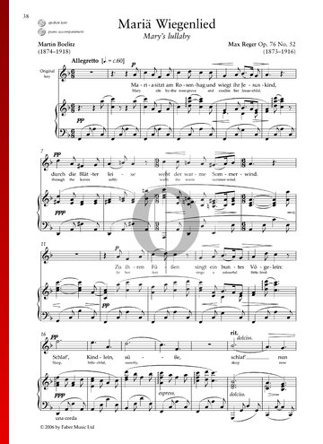 Maria Wiegenlied, Op. 76 n.º 52 Partitura