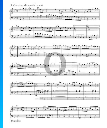 English Suite No. 3 G Minor, BWV 808: 5./6. Gavotte I and II Spartito