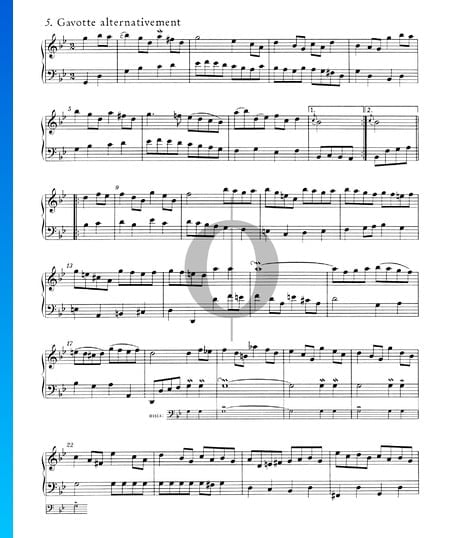 English Suite No. 3 G Minor, BWV 808: 5./6. Gavotte I and II Sheet Music