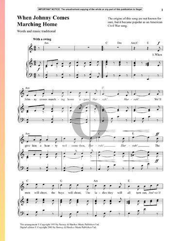 When Johnny Comes Marching Home Sheet Music
