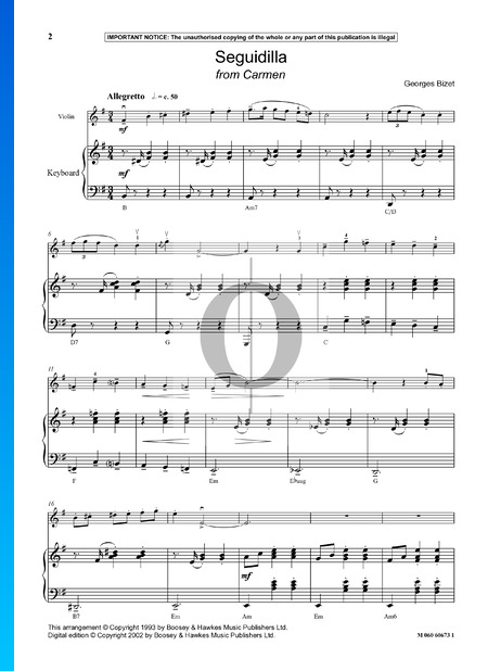 Carmen: Seguidilla Sheet Music