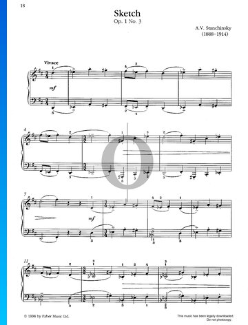 Skizzen, Op. 1 Nr. 3 Musik-Noten