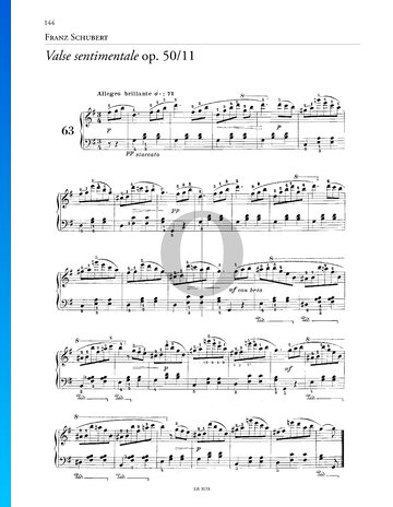 Partition Sentimental Waltz, Op. 50 No. 11
