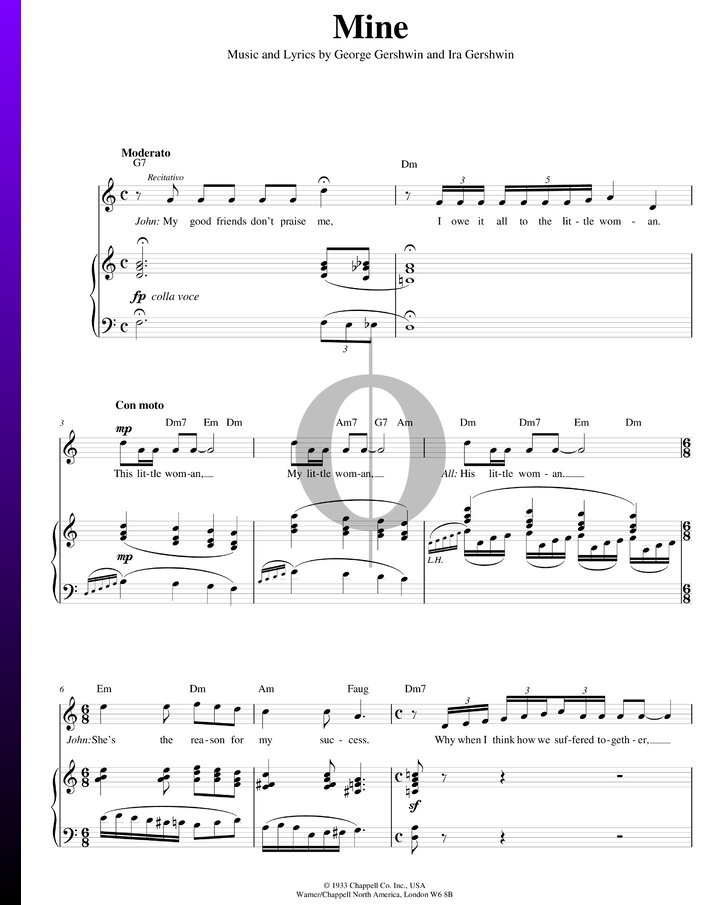 Mine (George Gershwin) Piano Sheet Music - OKTAV