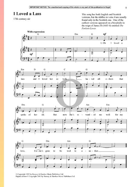 I Loved A Lass Musik-Noten