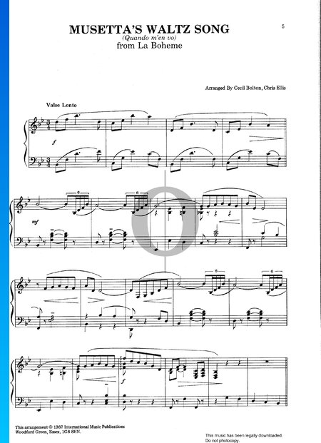 Musetta's Waltz Song (La Bohéme)