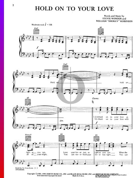 Hold On To Your Love Sheet Music