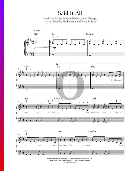 Said It All Sheet Music