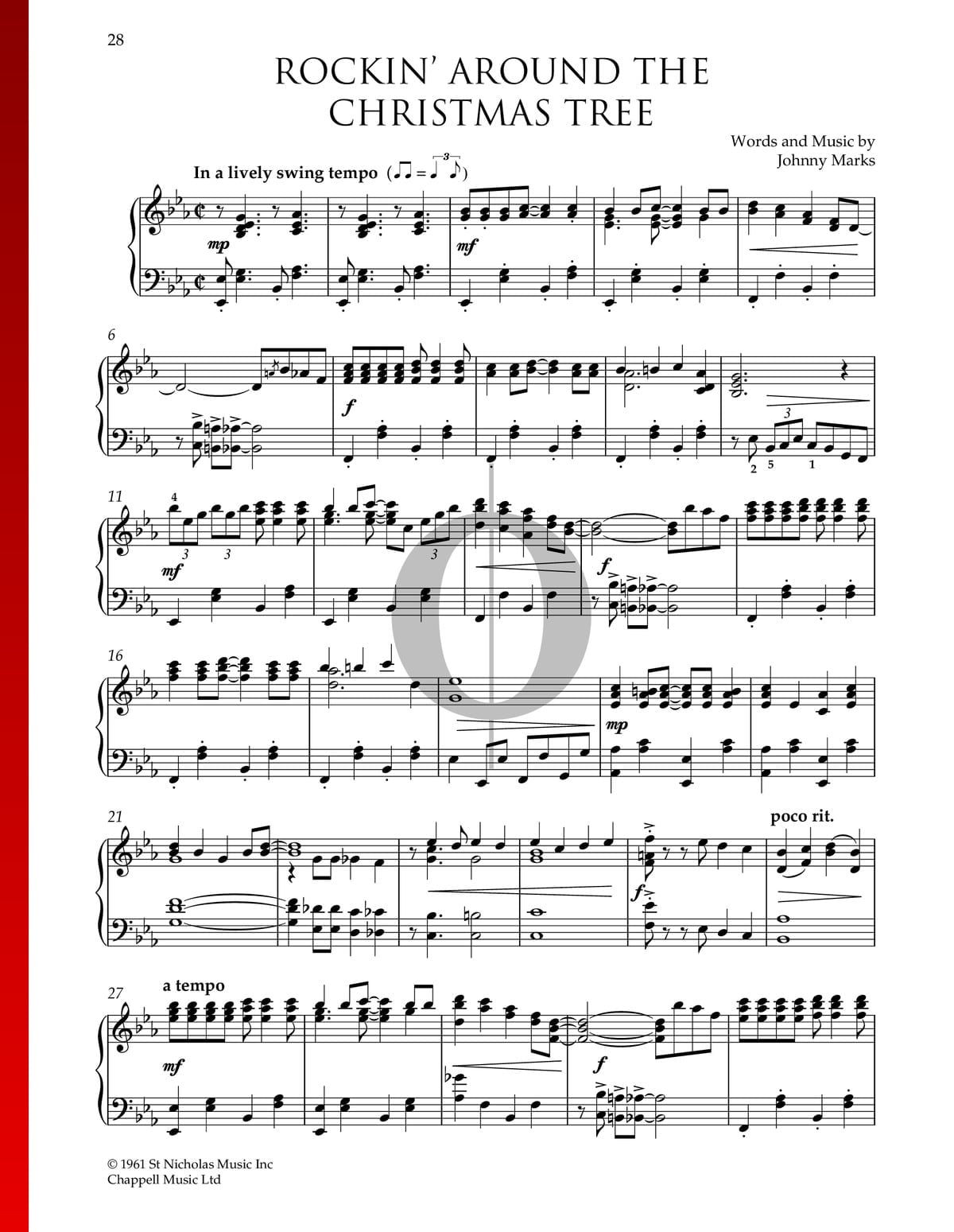 Rockin Around The Christmas Tree Sheet Music Piano Solo Pdf Download Streaming Oktav - rockin around the christmas tree roblox id