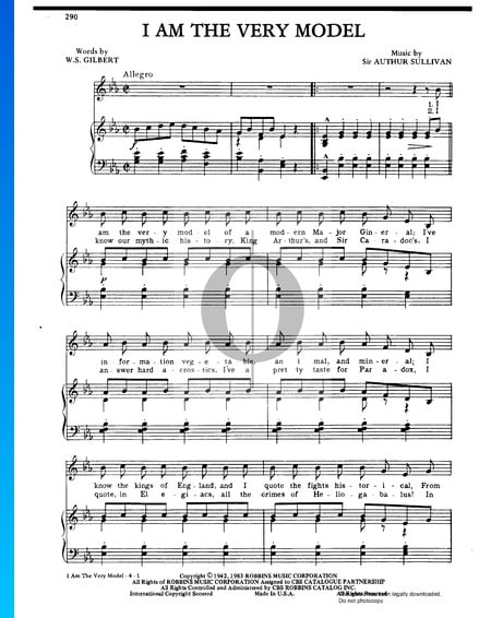 I Am The Very Model Sheet Music