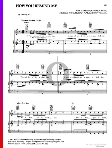 How You Remind Me Sheet Music