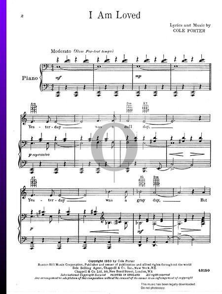 I Am Loved Musik-Noten