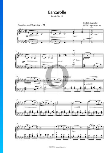 Barcarolle, Op. 100 No. 22 Sheet Music