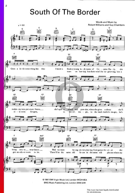 South Of The Border Sheet Music