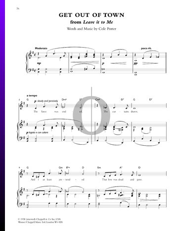 Get Out Of Town Sheet Music