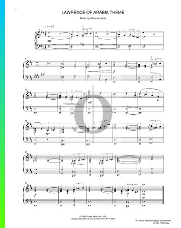Lawrence Of Arabia Theme Partitura