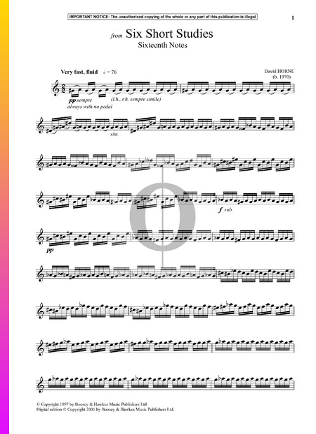 Six Short Studies: Sixteenth Notes Partitura