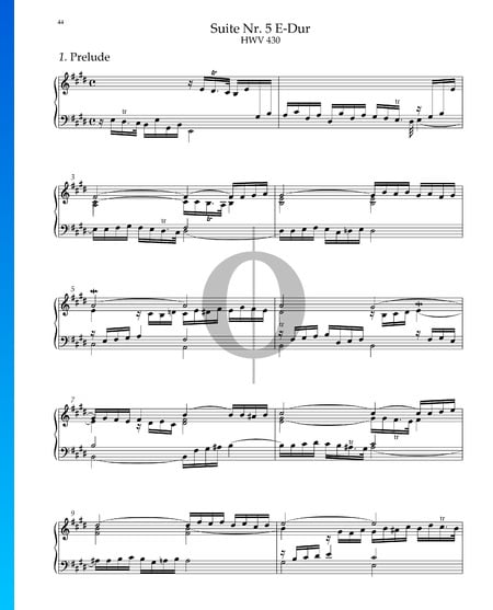 Suite Nr. 5 E-Dur, HWV 430: 1. Prelude Musik-Noten